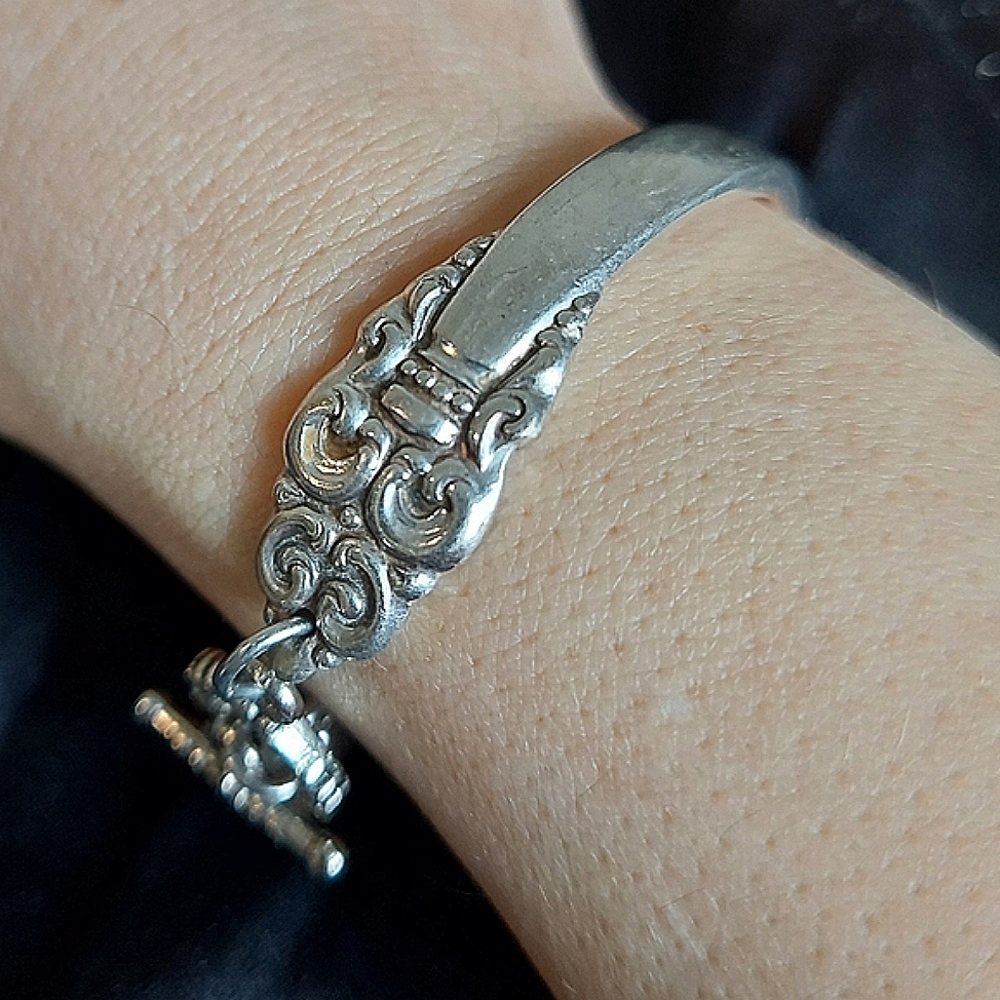 Vintage Artisan Bracelet made from Silver Cutlery